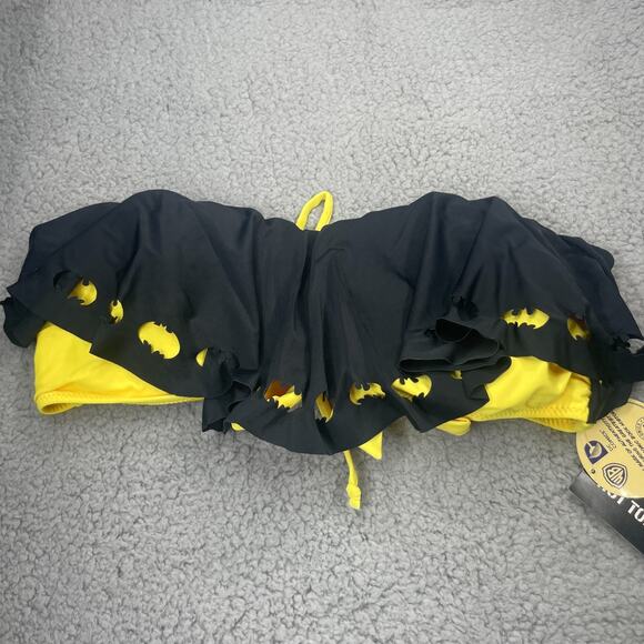DC Batman Swim Wear Top Hot Topic Adjustable Strap Sz XXL Bikini Flounce - Picture 1 of 7